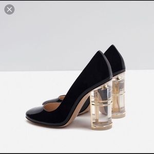 Zara Clear Blocked Heels
